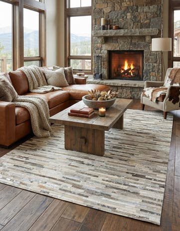 5' 1 x 7' 11 Cowhide Stocks Rug