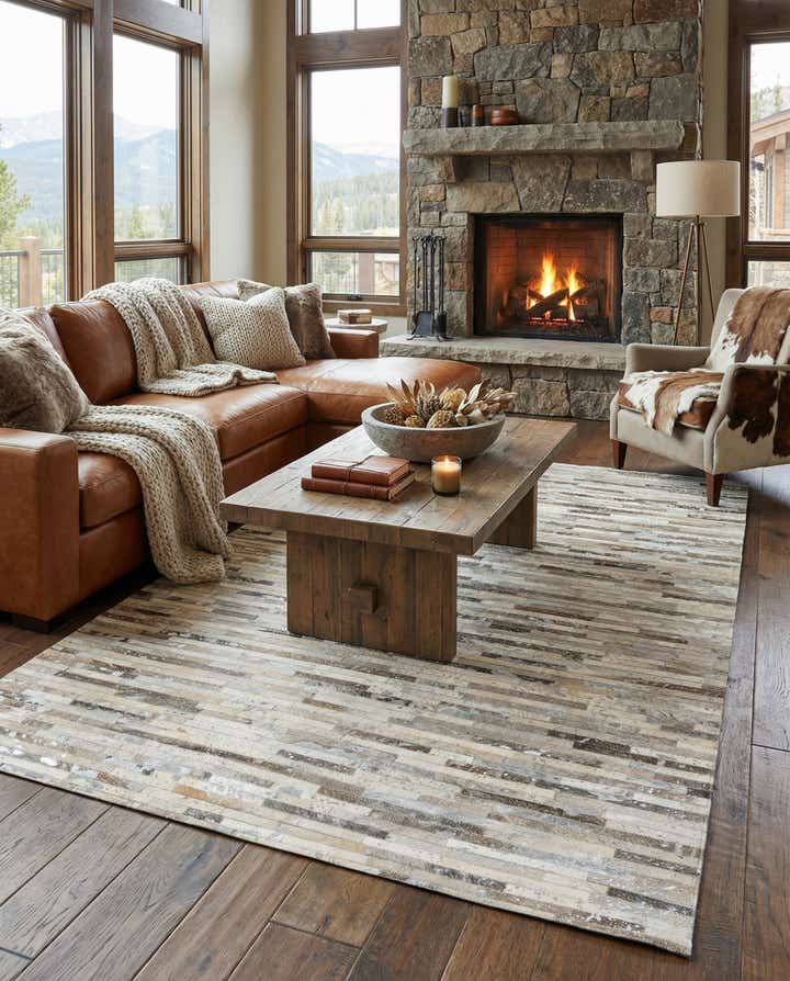 5' 1 x 7' 11 Cowhide Stocks Rug