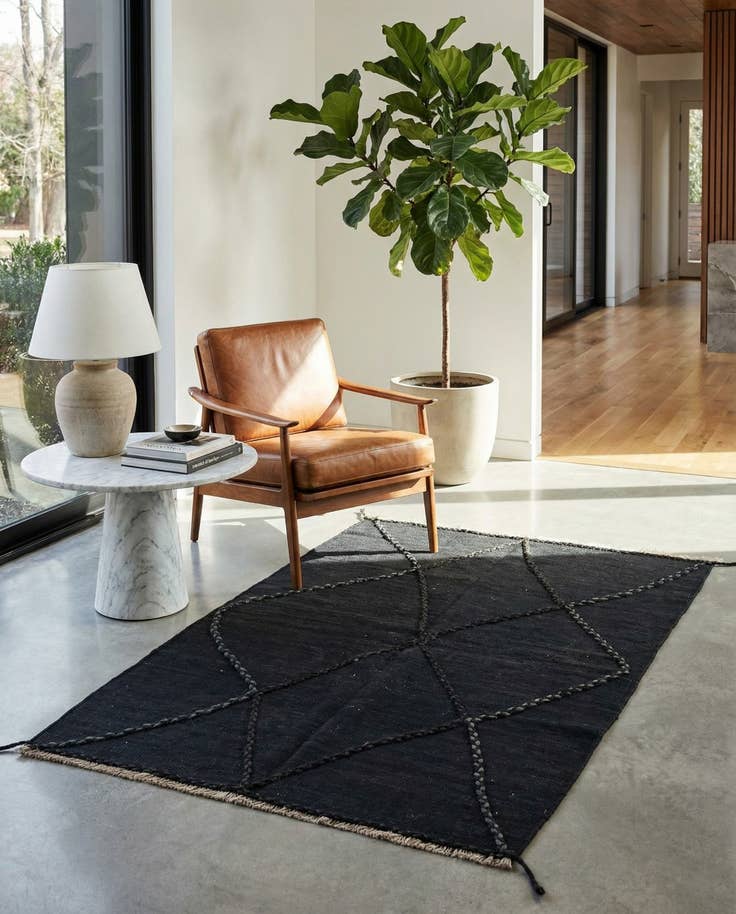 Detail image of 3' 7 x 5' 2 Hand Woven Kilim Modern Wool Rug