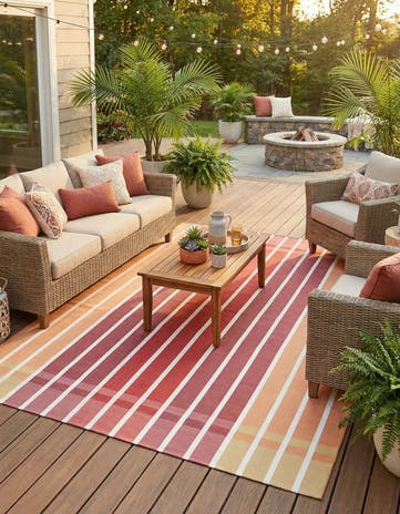 10' x 13' Easy-Clean Ribbon Indoor / Outdoor Rug