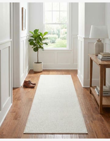 Ivory White Aakaar Runner Rug