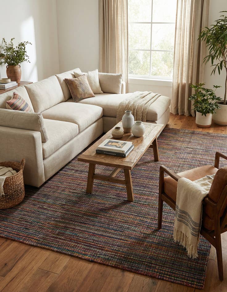 Detail image of  7' 10 x 9' 10  Hand Knotted Moroccan Wool Rug