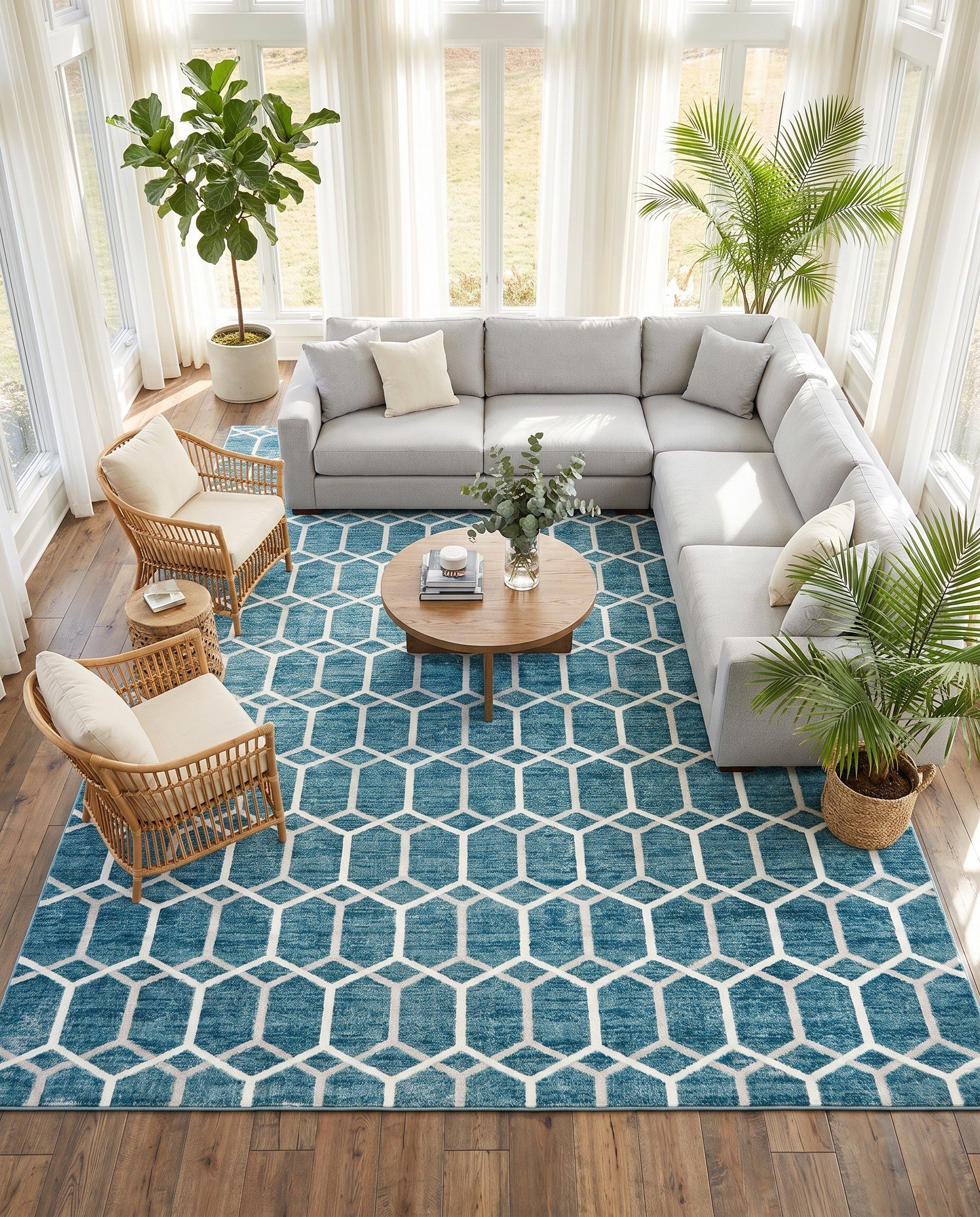 9' 10 x 14' Lattice Trellis Rug