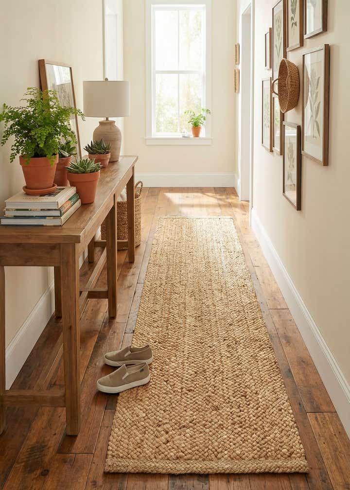 2' 7 x 10' Handmade Heirloom Braided Jute Runner Rug