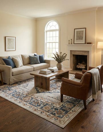 Cream Oxford Square Rug