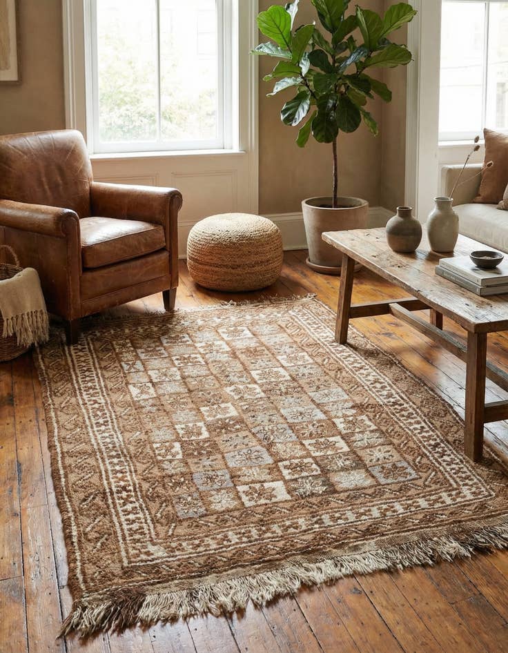 Detail image of 5' 4 x 7' 3  Hand Knotted Moroccan Wool Rug