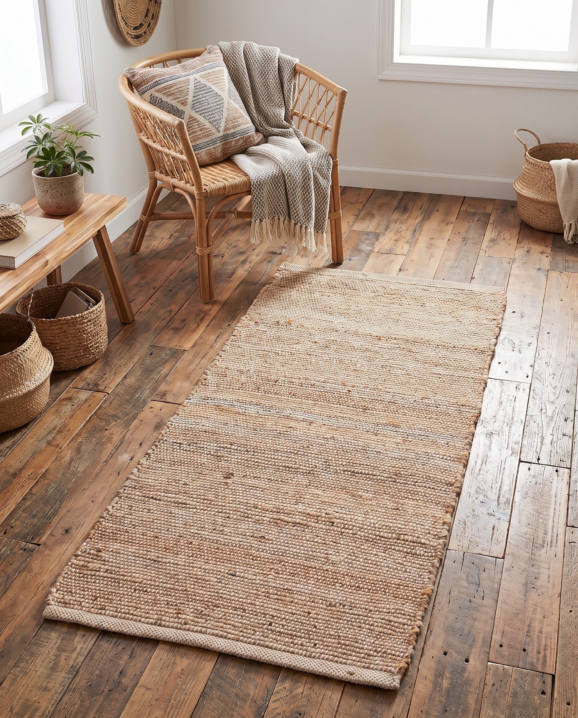 2' x 4' 1 Hand Woven Laurel Handwoven Jute Runner Rug