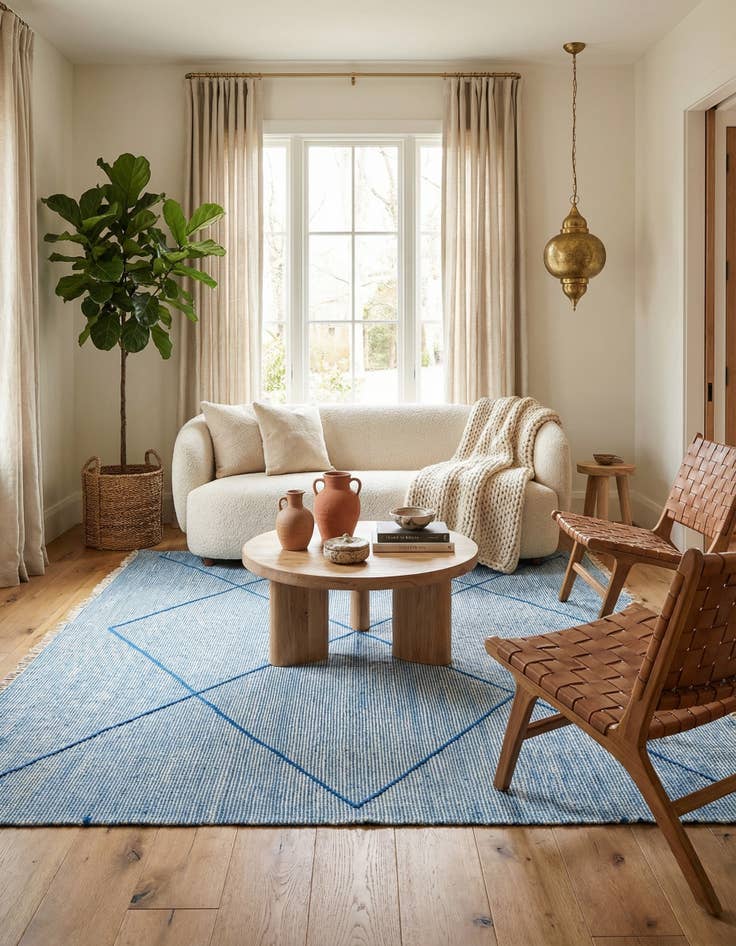 Detail image of 4' 10 x 7' 8  Hand Knotted Moroccan Wool Rug