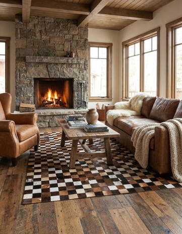 5' x 7' 11 Cowhide Stocks Rug