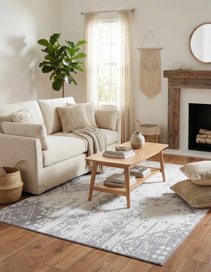 Detail image of 5' 3 x 7' 7 Washable Timeless Rug