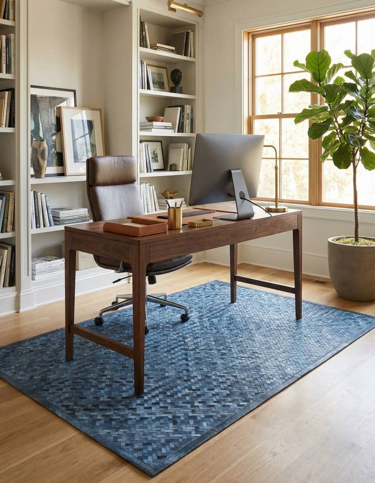 Detail image of 4' x 6' Cowhide Leather Rug