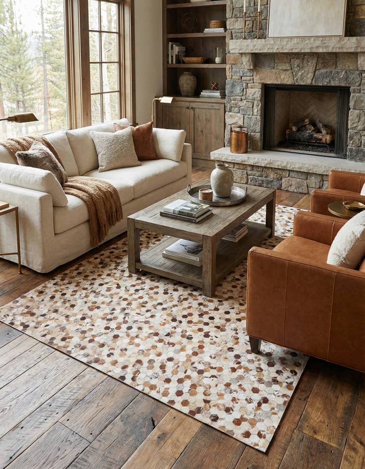 Detail image of  8' x 10' Cowhide Leather Rug