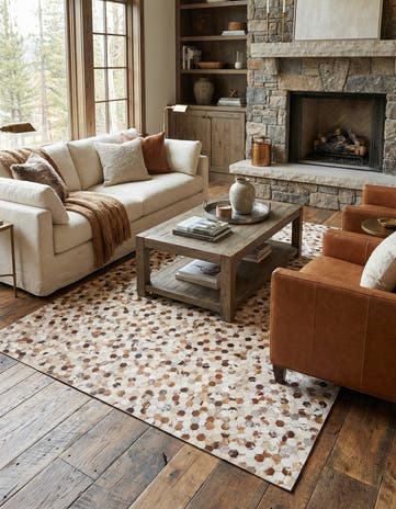 8' x 10' Cowhide Leather Rug
