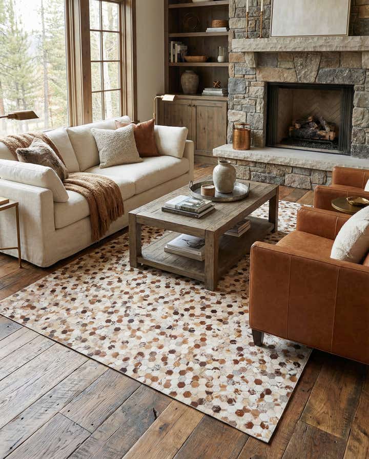 8' x 10' Cowhide Leather Rug