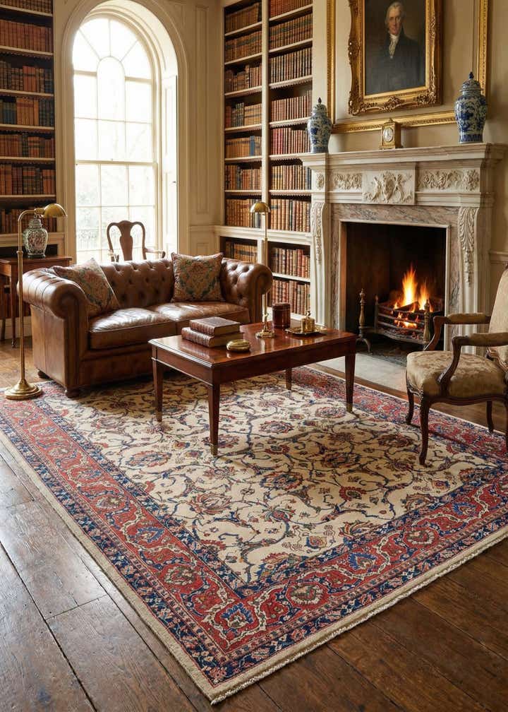 8' 8 x 11' 10 Hand Knotted Kashan Persian Wool Rug