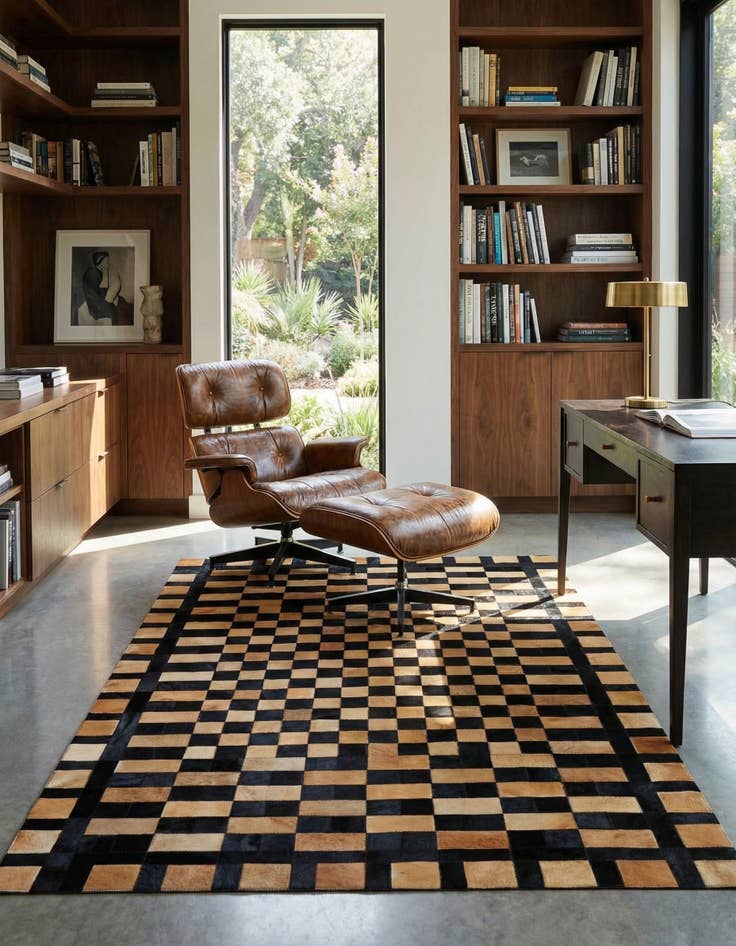 Detail image of  5' 1 x 8' Cowhide - Patchwork Rug