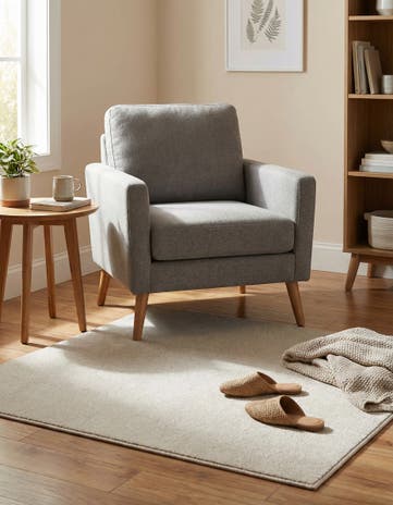 Cloud Gray Everyday Solid Square Rug