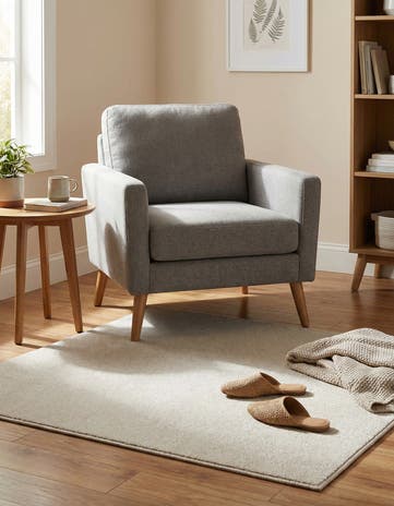 Cloud Gray Everyday Solid Square Rug