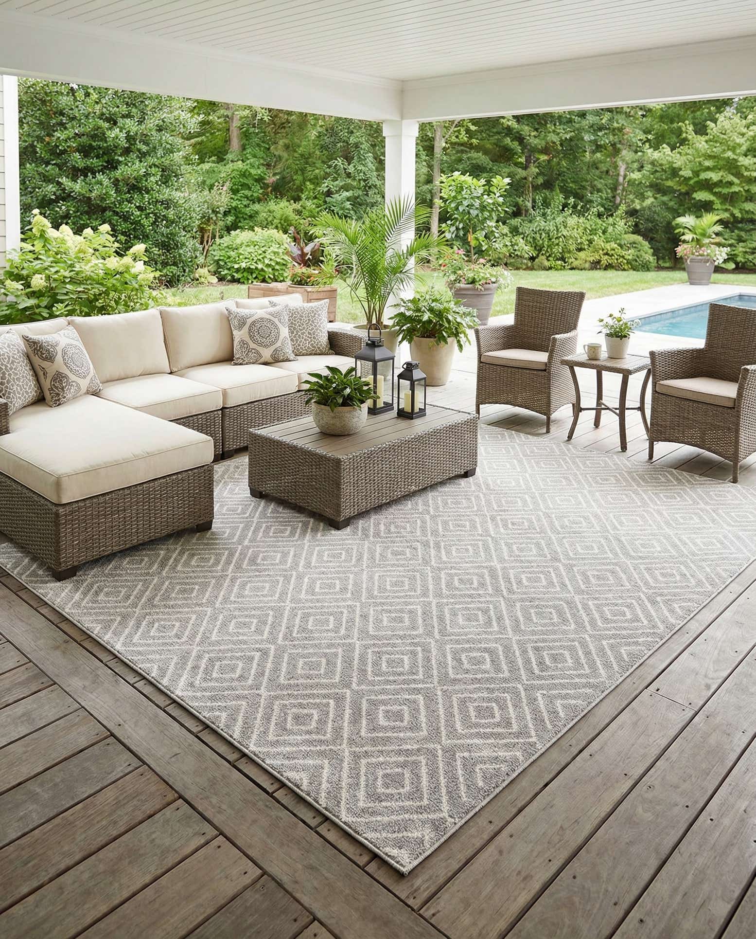 7' 10 x 7' 10 Easy-Clean Sabrina Soto Indoor / Outdoor Square Rug