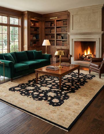 6' 9 x 9' 9 Hand Knotted Peshawar Ziegler Rug
