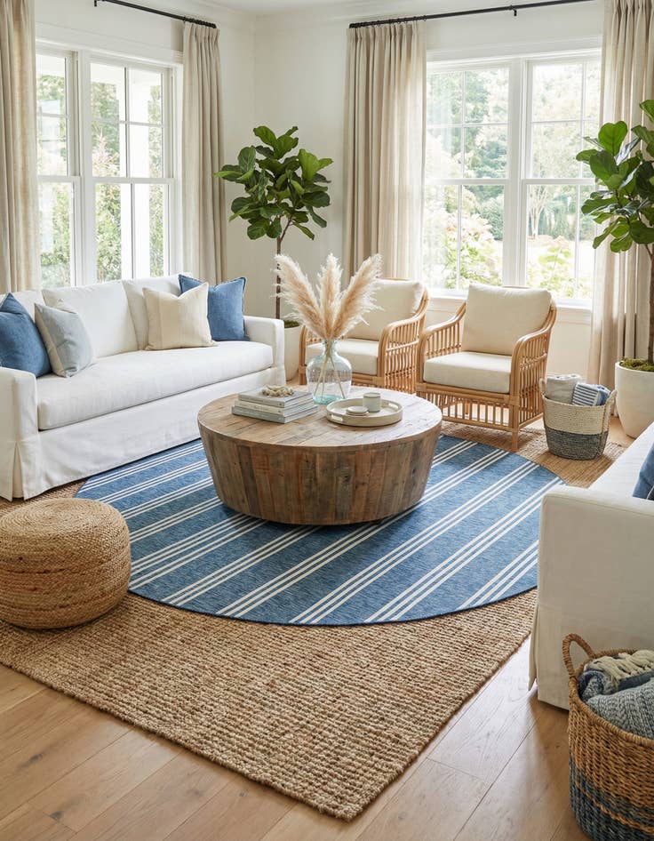 Detail image of 10' 8 x 10' 8  Washable Jill Zarin Anguilla Indoor / Outdoor Round Rug