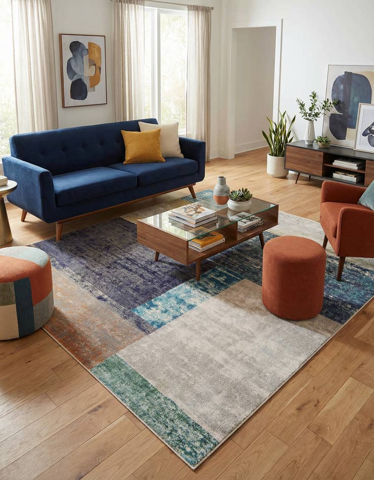 Detail image of 9' 10 x 9' 10  Washable Vivid Square Rug