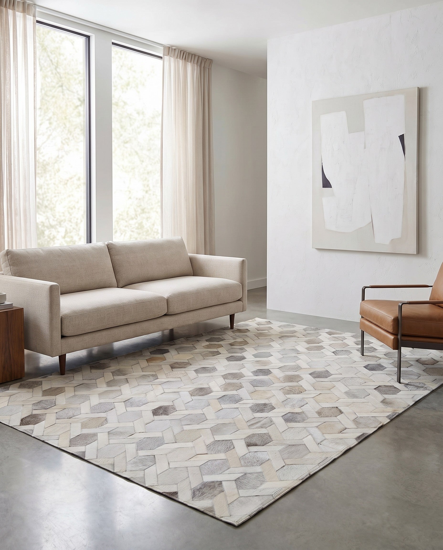 4' 11 x 8' 1 Cowhide - Patchwork Rug