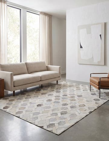 4' 11 x 8' 1 Cowhide - Patchwork Rug