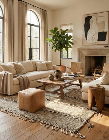 6' 4 x 9' 4 Hand Knotted Moroccan Wool Rug