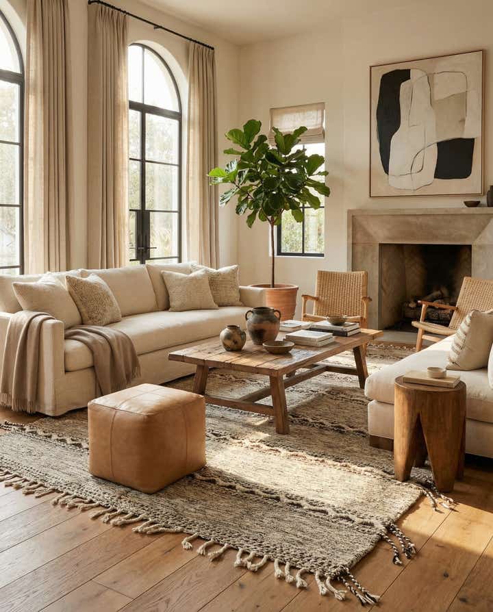 6' 4 x 9' 4 Hand Knotted Moroccan Wool Rug