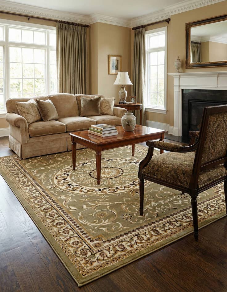 Detail image of 7' 10 x 11' Classic Aubusson Rug