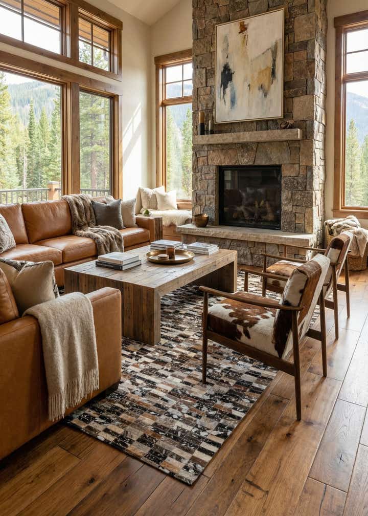 5' 1 x 8' Cowhide - Patchwork Rug