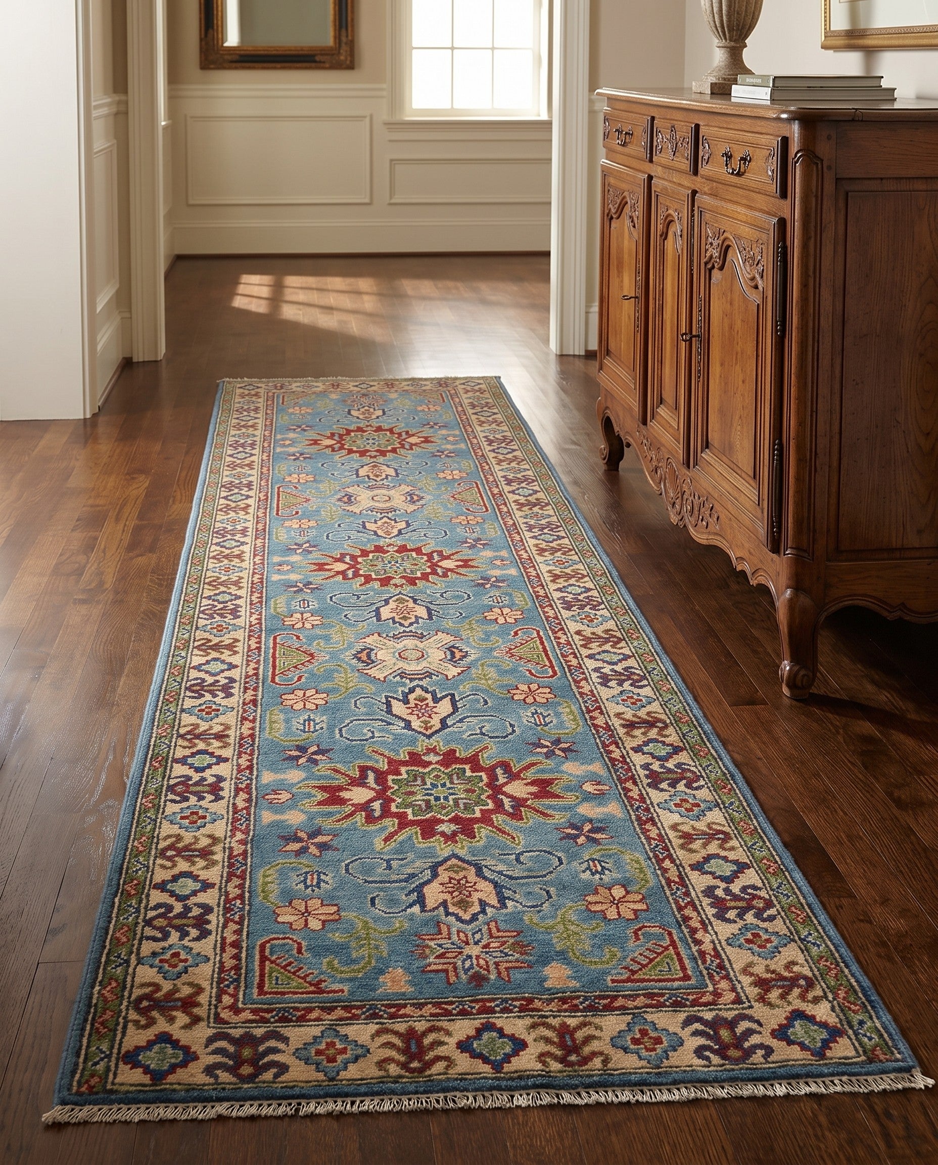 2' 7 x 9' 9 Hand Knotted Kazak Runner Rug