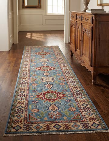 2' 7 x 9' 9 Hand Knotted Kazak Runner Rug