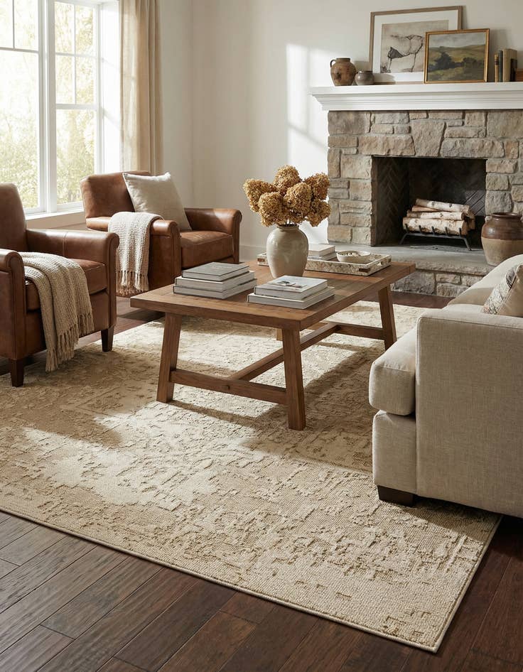 Detail image of 7' 10 x 10' Easy-Clean Traditional Indoor / Outdoor Rug