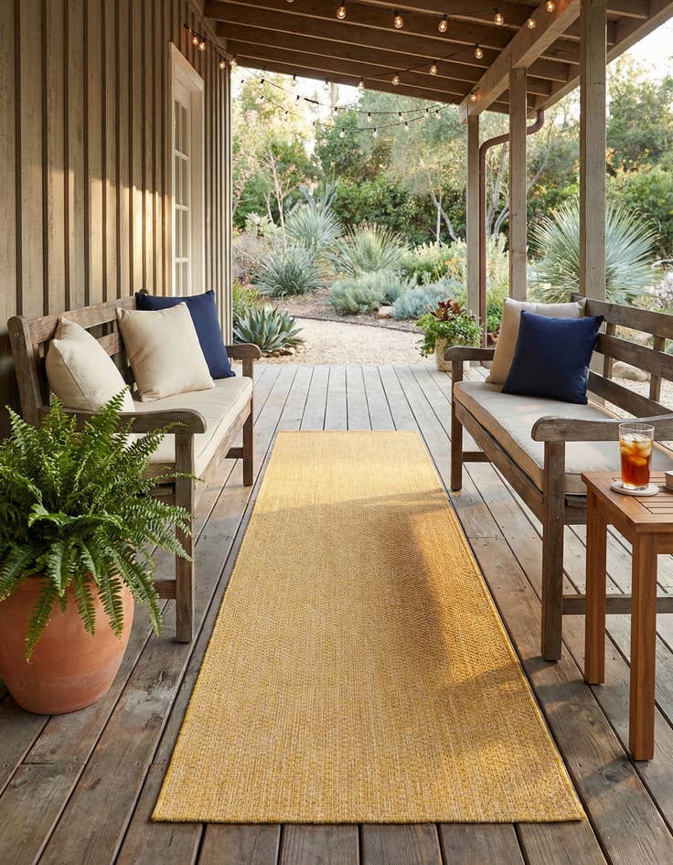 Detail image of 2' 7 x 12'  Washable Solid Indoor / Outdoor Runner Rug