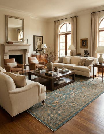 8' 10 x 12' 4 Hand Knotted Oushak Rug