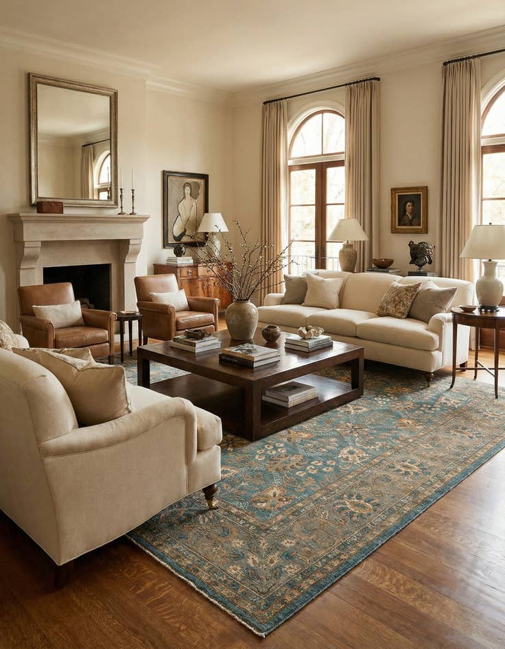 Detail image of 8' 10 x 12' 4  Hand Knotted Oushak Rug