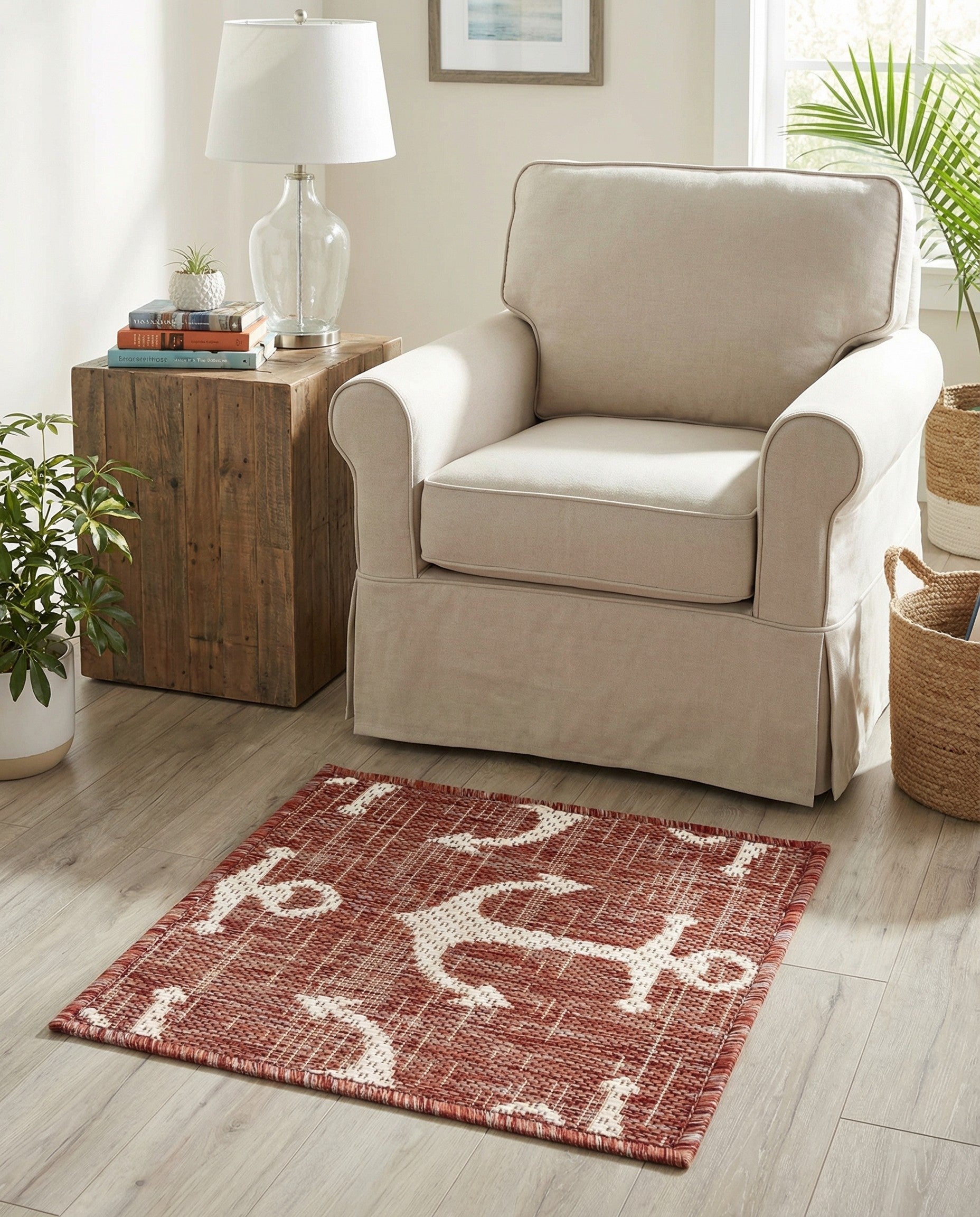 1' 4 x 1' 4 Easy-Clean Coastal Indoor / Outdoor Sample Rug