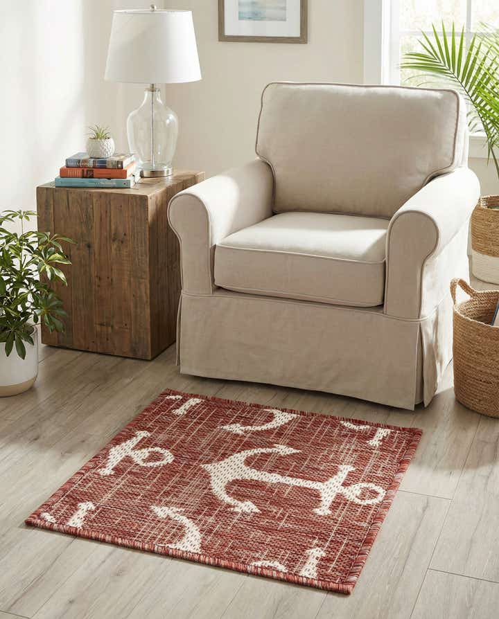 1' 4 x 1' 4 Easy-Clean Coastal Indoor / Outdoor Sample Rug