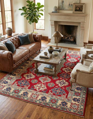 6' 7 x 9' 9 Hand Knotted Kazak Rug