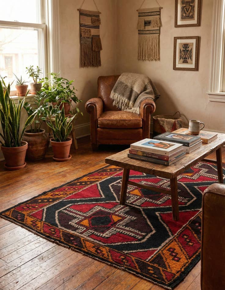 Detail image of  3' x 4' 8  Hand Knotted Balouch Persian Wool Rug