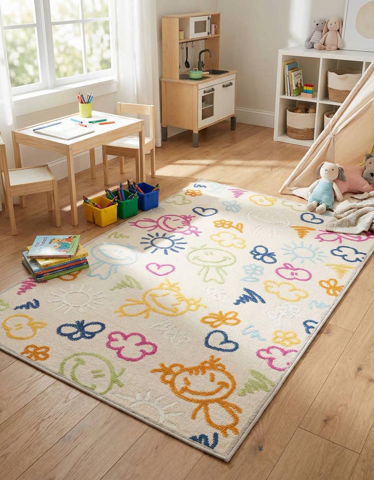 Detail image of 5' 3 x 7' 7  Washable  Indoor / Outdoor Rug