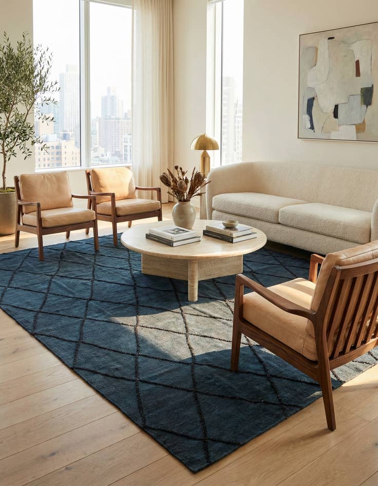 Detail image of 7' 9 x 9' 9  Hand Woven Kilim Modern Wool Rug