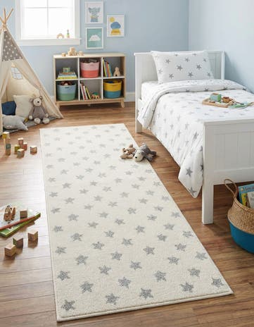 Daisy White Whimsy Kids Runner Rug