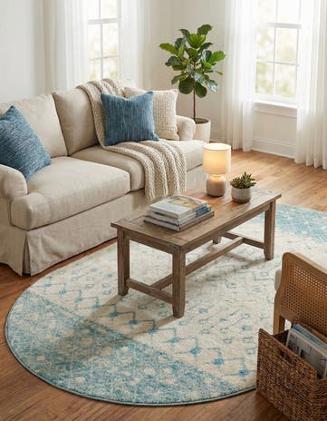 5' 3 x 8' Moroccan Trellis Oval Rug
