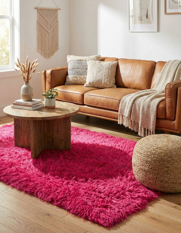 Detail image of 4' 6 x 5' 6  Hand Knotted Moroccan Wool Rug