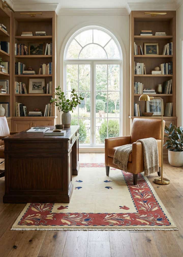 5' 7 x 8' Hand Knotted Peshawar Ziegler Rug
