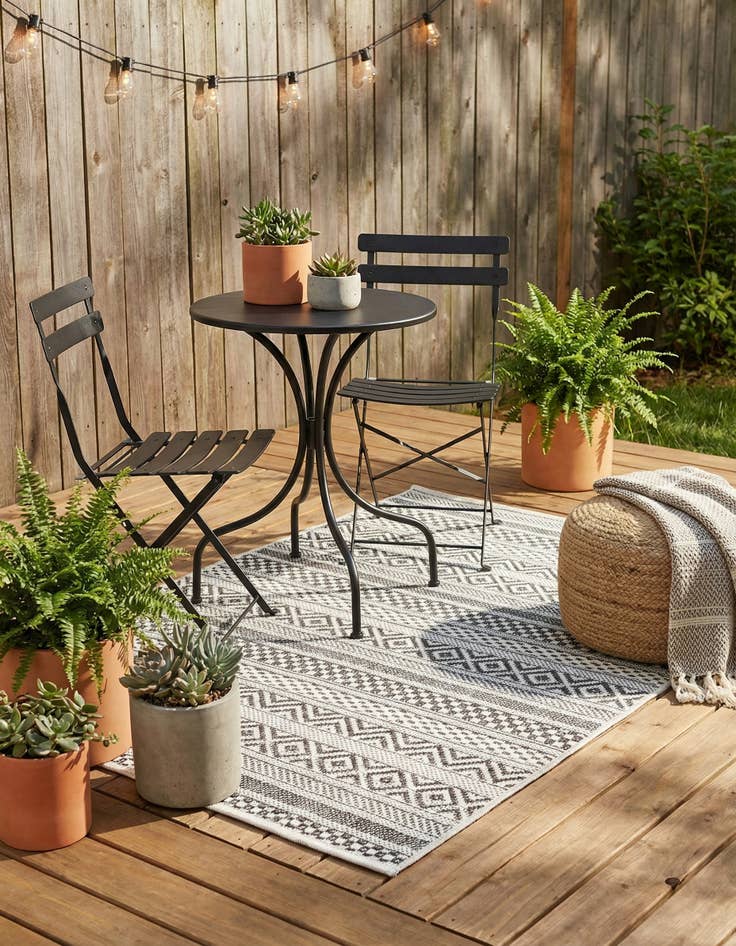 Detail image of 2' x 3'  Washable Striped Indoor / Outdoor Rug