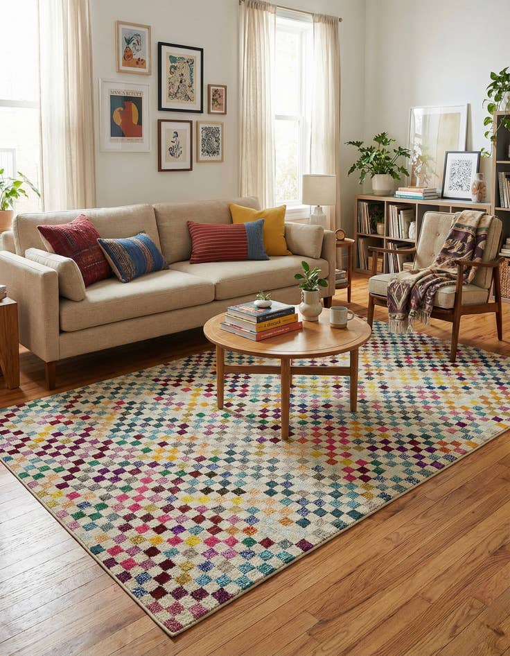 Detail image of 5' x 8'  Washable Spectrum Rug